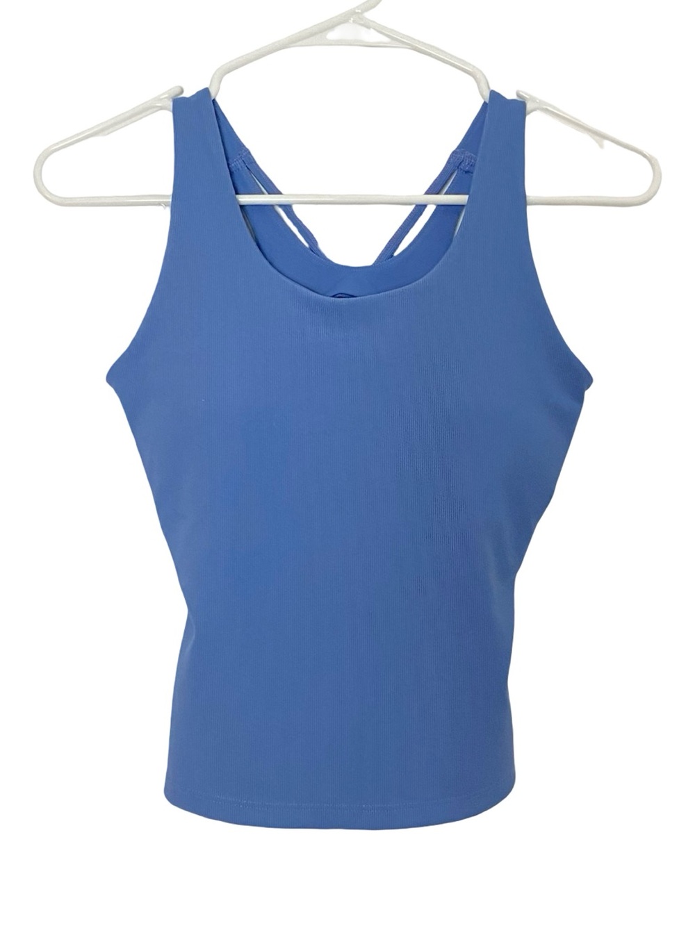 Move Theology Tank Top Womens Size Small Built In Bra Strappy Back Work Out Gym